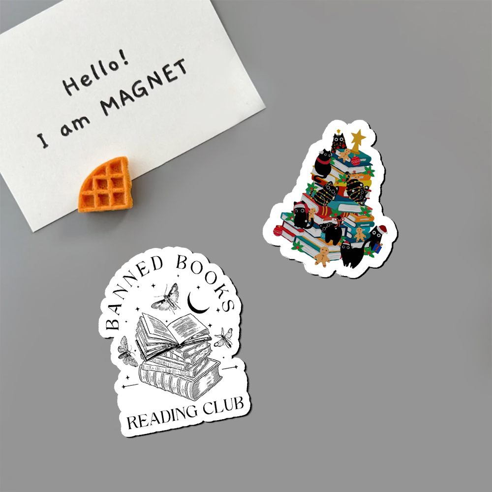 Pagewings Cute Cats Books Christmas Tree Fridge Magnet