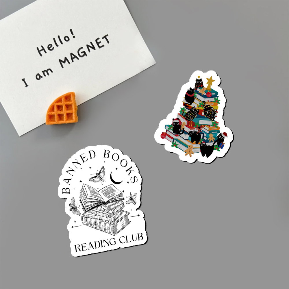 Pagewings Cute Cats Books Christmas Tree Fridge Magnet