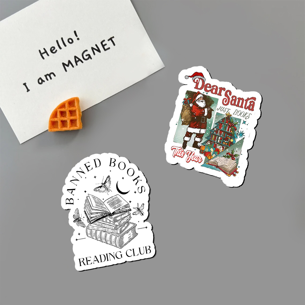 Pagewings Christmas Santa Reader Holiday Fridge Magnet