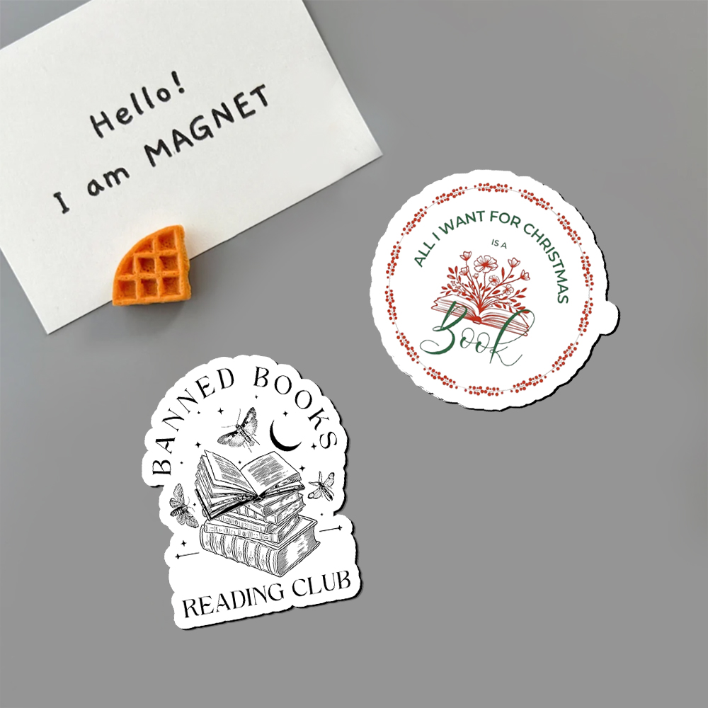 Pagewings Book Lover Christmas Fridge Magnet