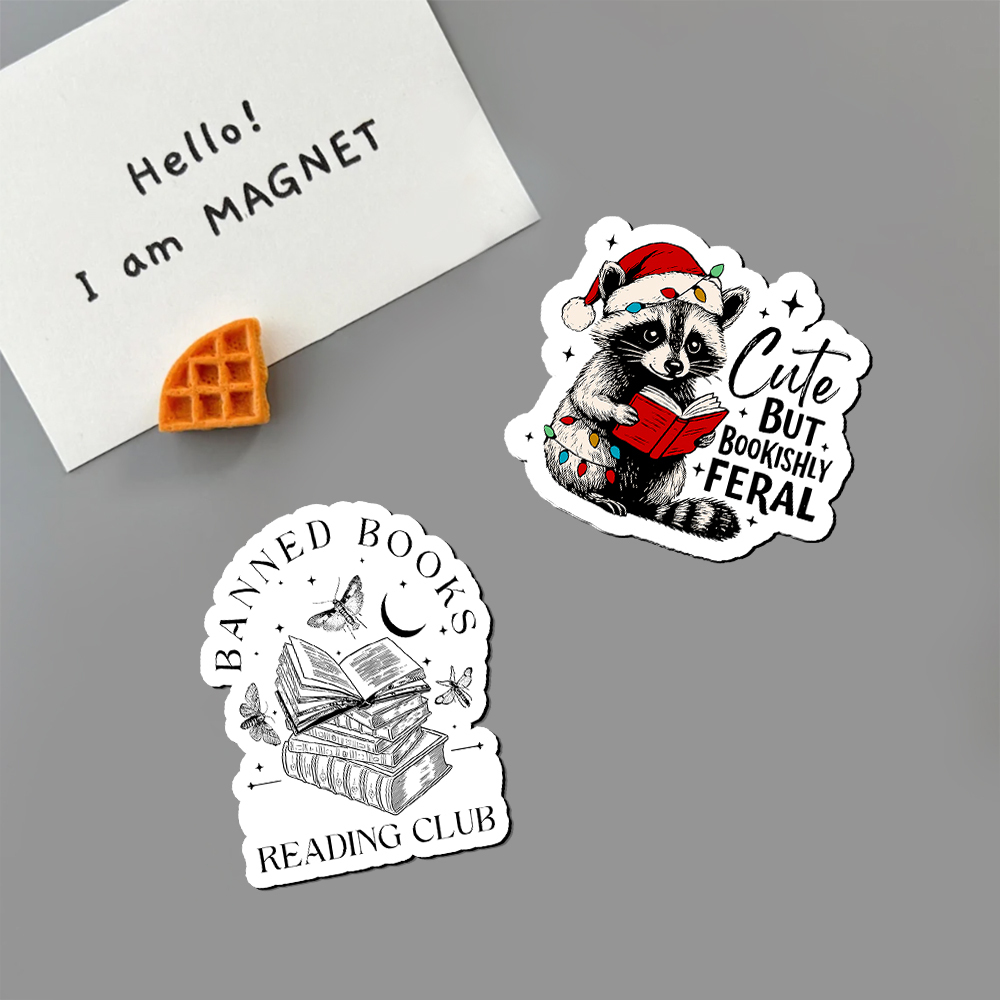 Pagewings Cute But Feral Fridge Magnet