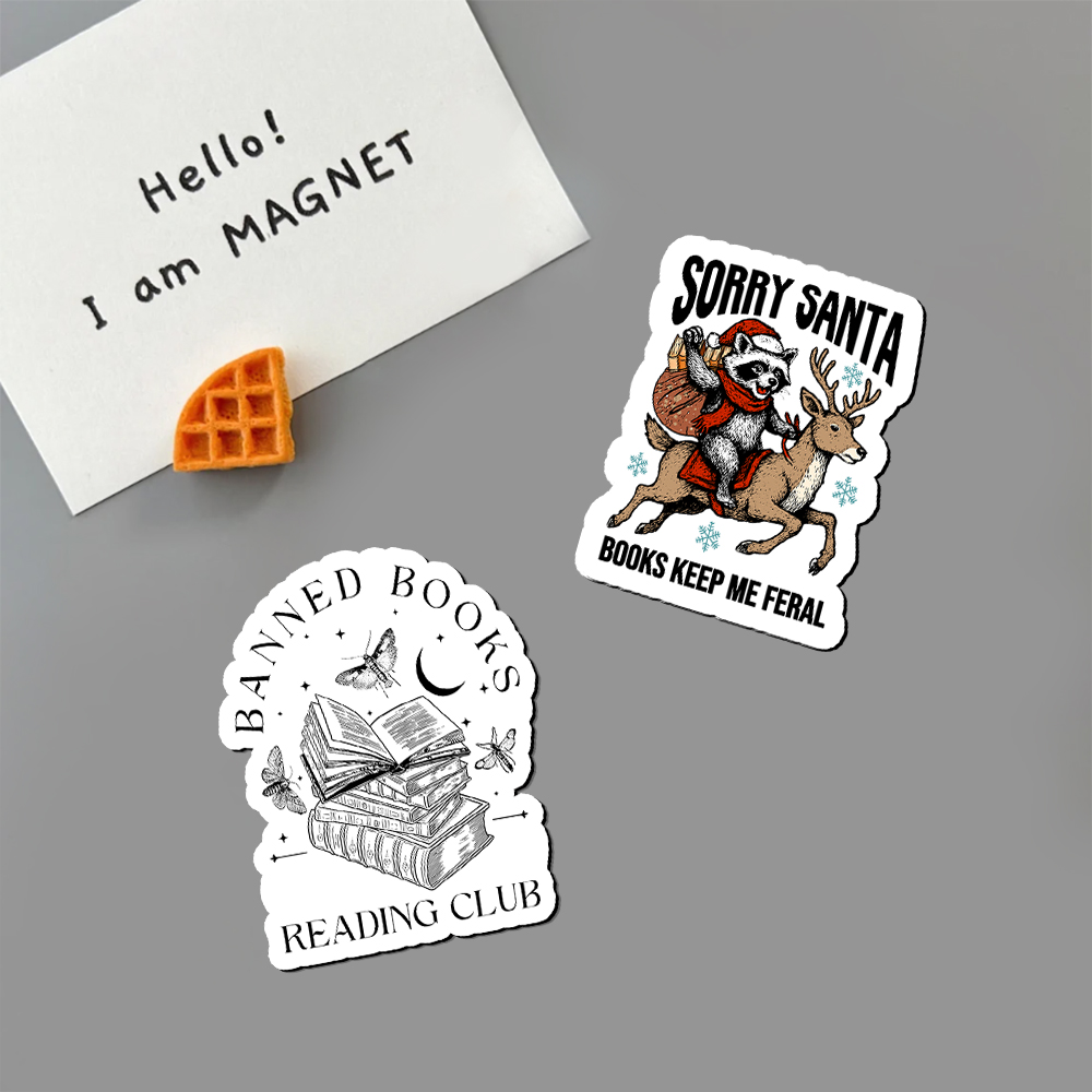 Pagewings Sorry Santa Books Keep Me Feral Fridge Magnet