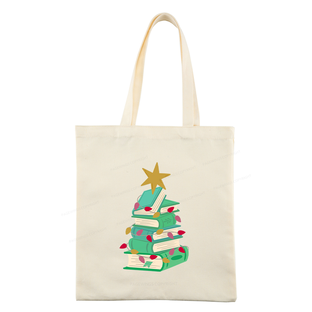 Pagewings Bookish Christmas Tote Bag
