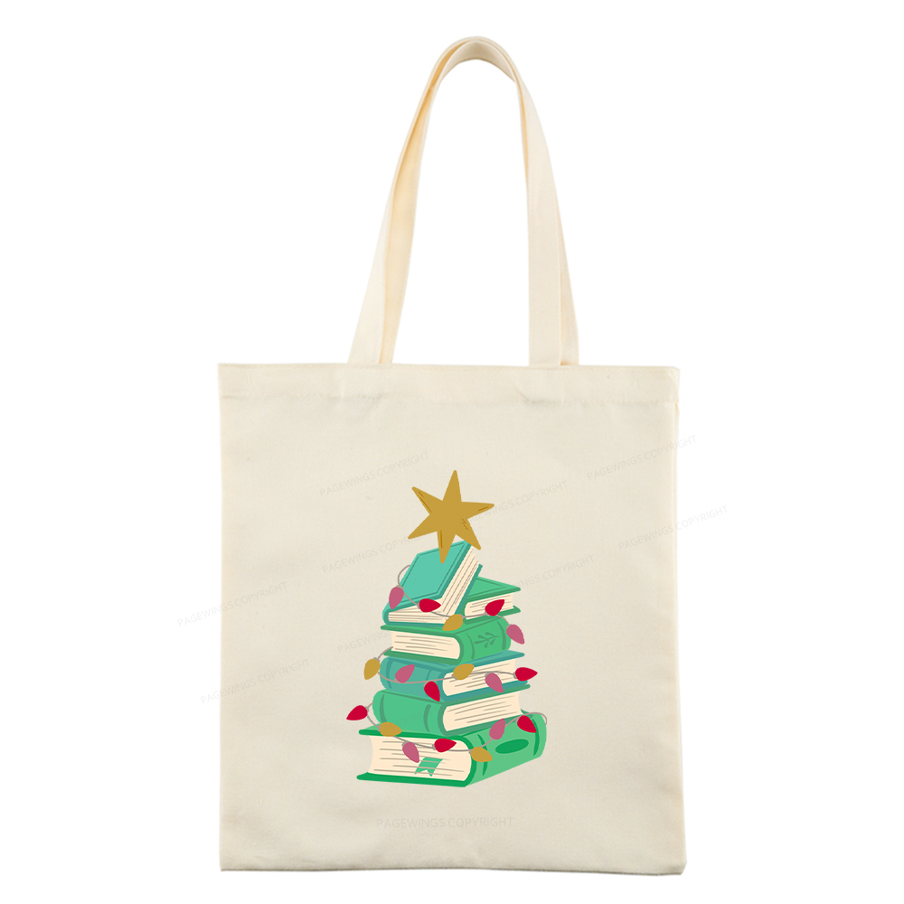 Pagewings Bookish Christmas Tote Bag