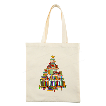 Pagewings Christmas Books Tree Tote Bag