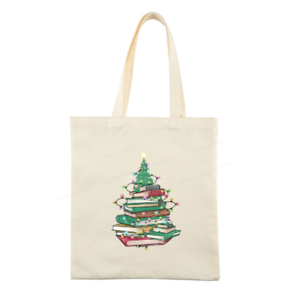 Pagewings Christmas Book Tree Tote Bag