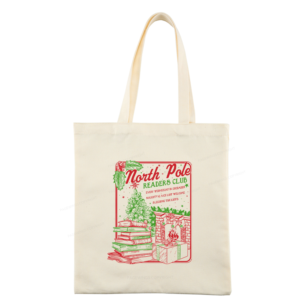 Pagewings Bookish Christmas Tote Bag