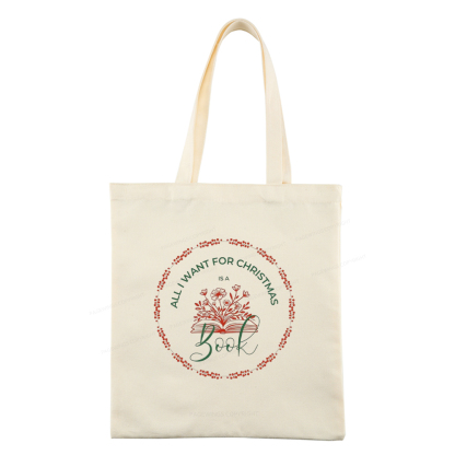 Pagewings Book Lover Christmas Tote Bag