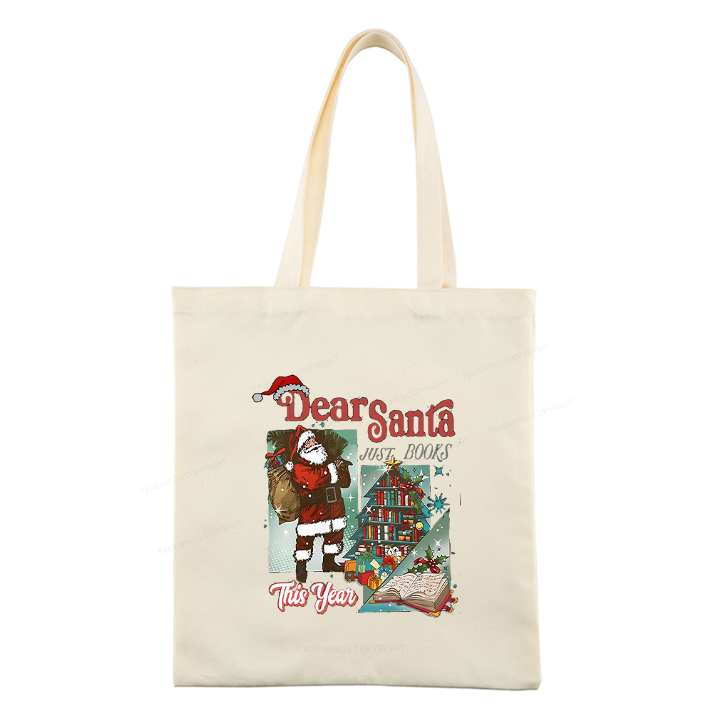 Pagewings Christmas Santa Reader Holiday Tote Bag