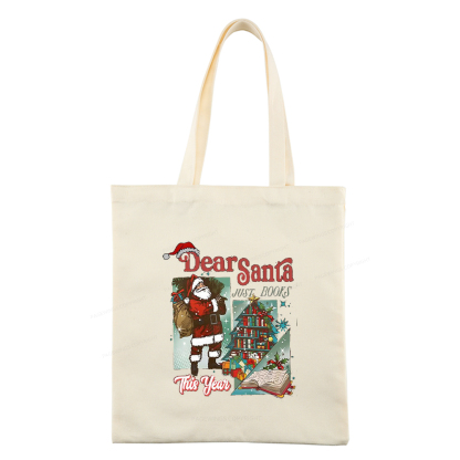 Pagewings Christmas Santa Reader Holiday Tote Bag