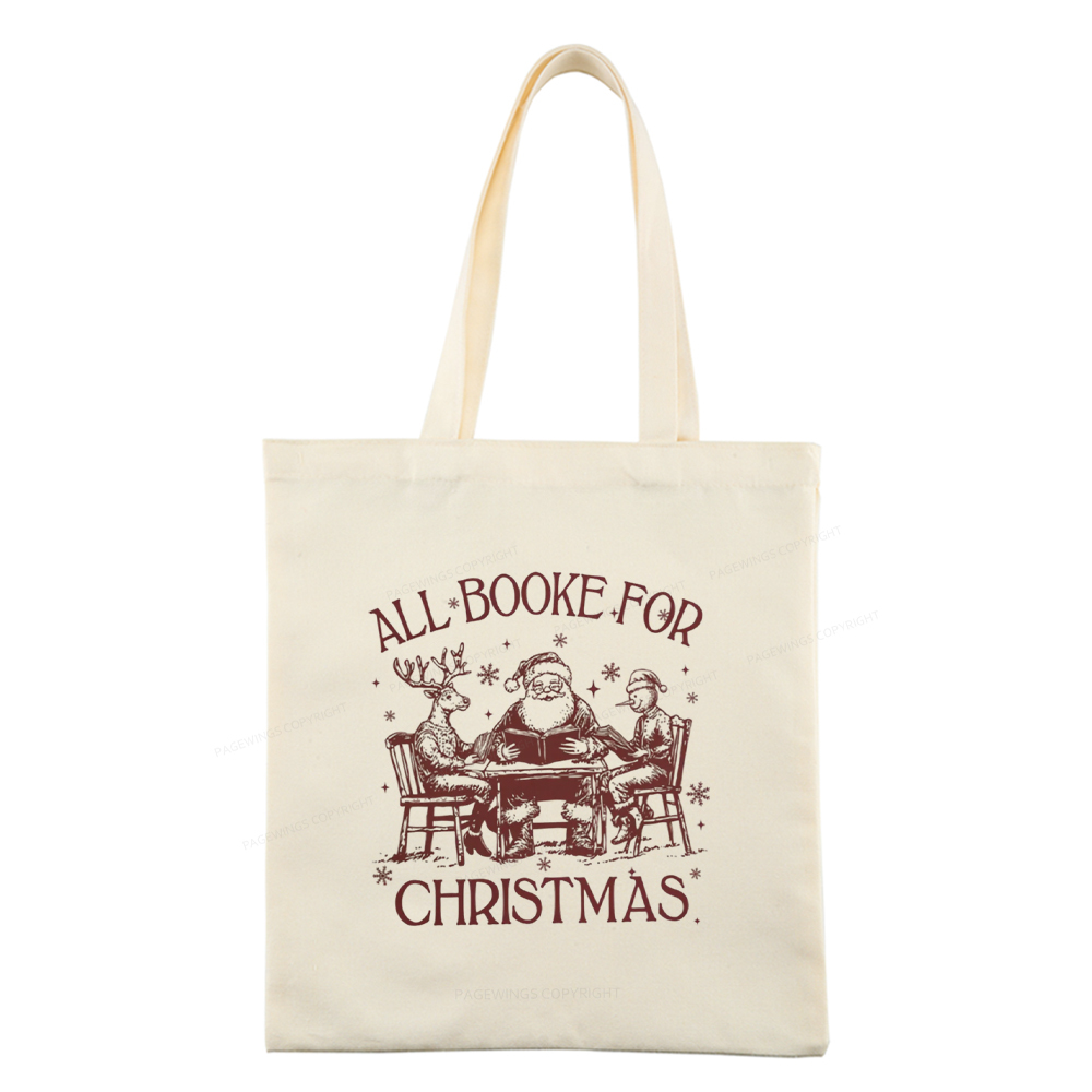 Pagewings Retro All Booked For Christmas Tote Bag