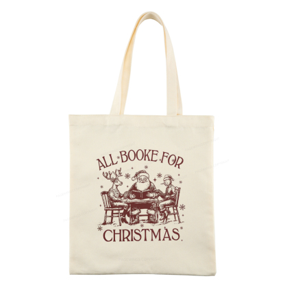 Pagewings Retro All Booked For Christmas Tote Bag
