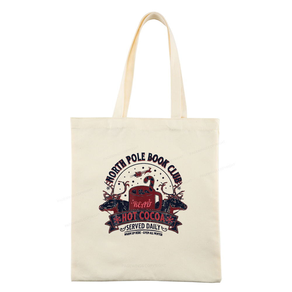 Pagewings North Pole Book Club Tote Bag