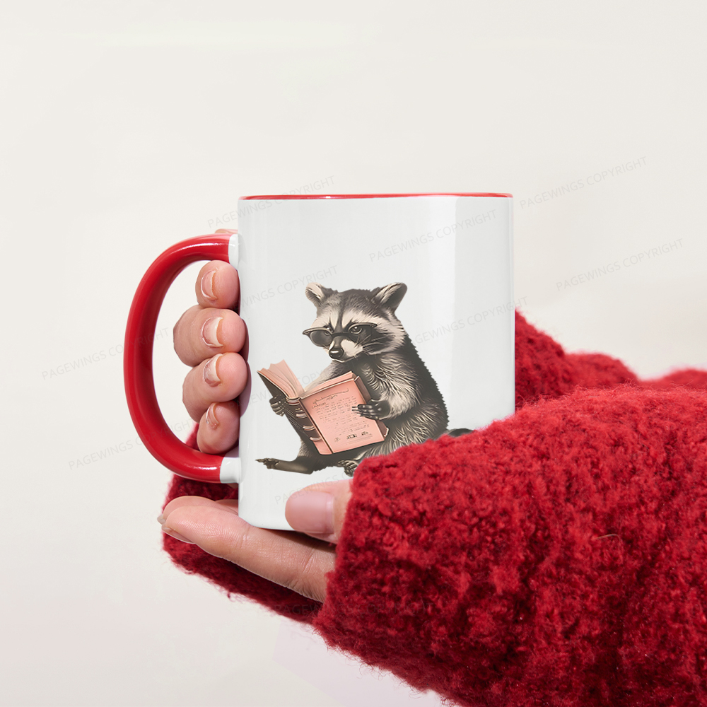 Pagewings Funny Raccoon Bookish Gift Mug