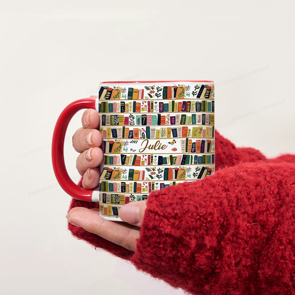 Pagewings Vintage Bookshelf Library Mug
