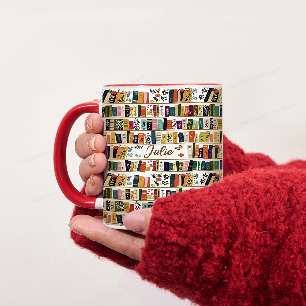Pagewings Vintage Bookshelf Library Mug