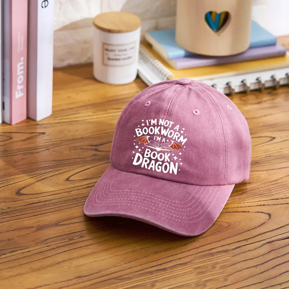 Pagewings I'm Not A Bookworm I'm A Book Dragon Washed Cap