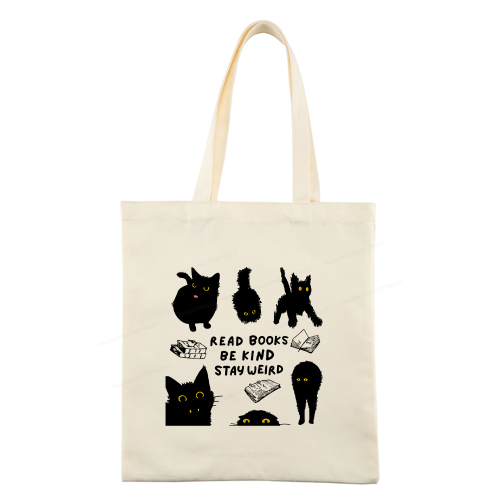 Pagewings Read Books Be Kind Stay Weird Tote Bag