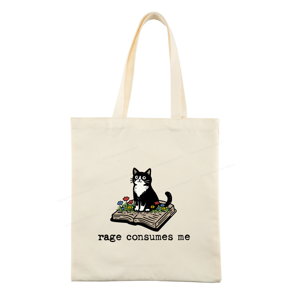 Pagewings Rage Consumes Me Tote Bag