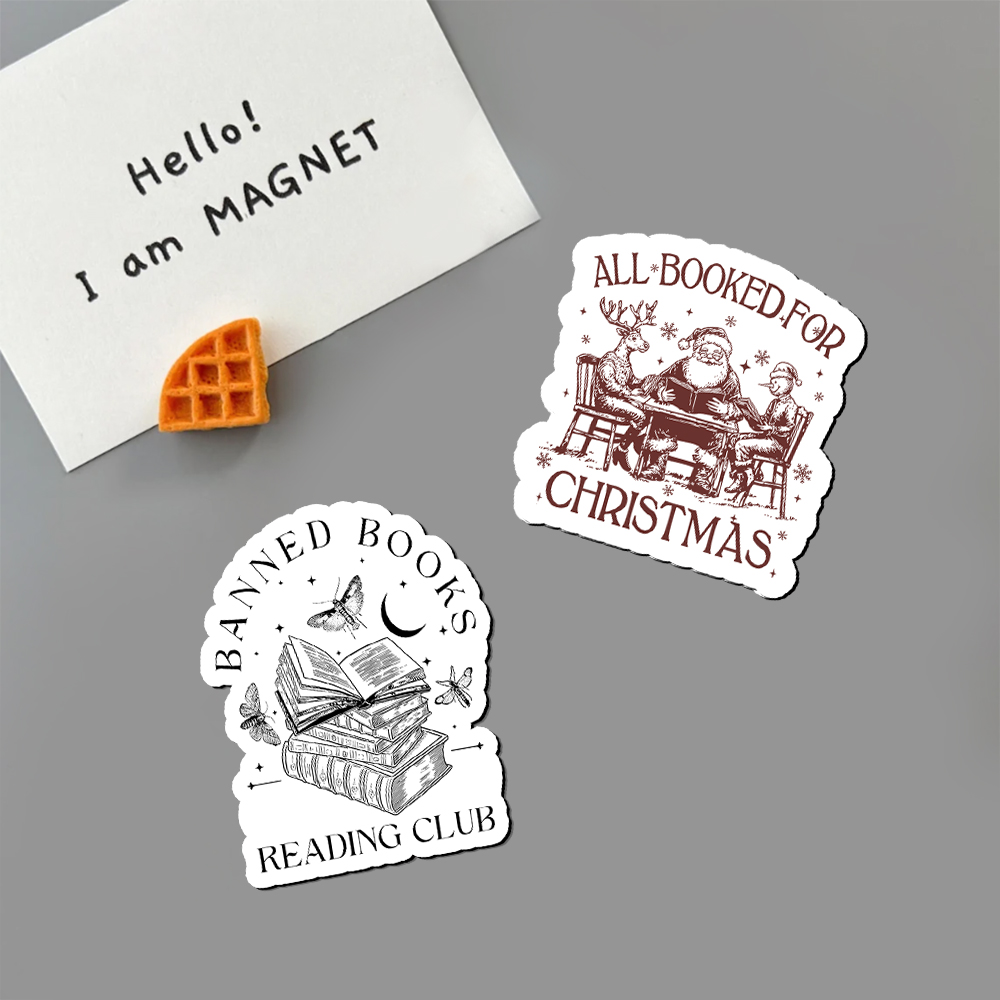 Pagewings Retro All Booked For Christmas Fridge Magnet