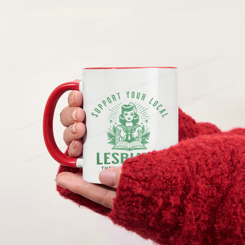 Pagewings Support Your Local Lesbians Mug