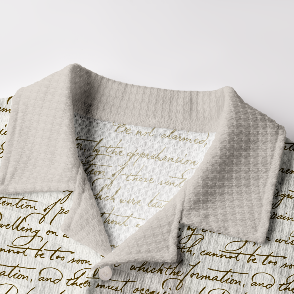 Pagewings One More Chapter Camp Collar Boxy Fit Unisex Crochet Shirt