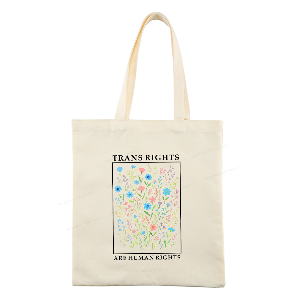 Pagewings Trans Rights Are Human Rights Tote Bag