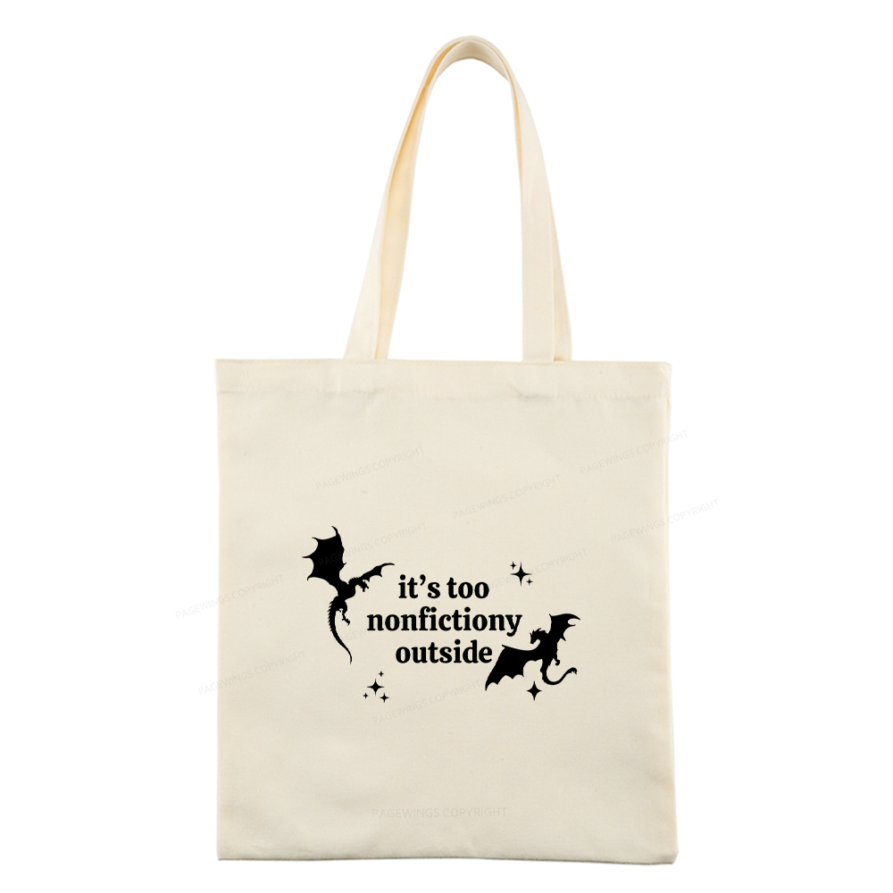 Pagewings It’s Too Nonfictiony Outside Tote Bag