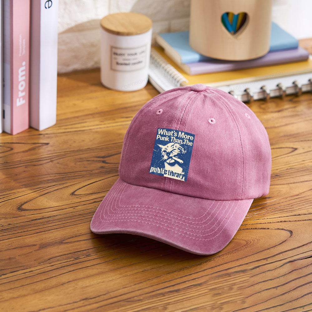Pagewings What's More Punk Than The Public Library Washed Cap