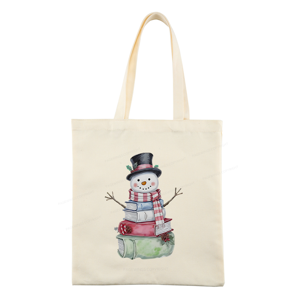 Pagewings Snowman Book Tote Bag