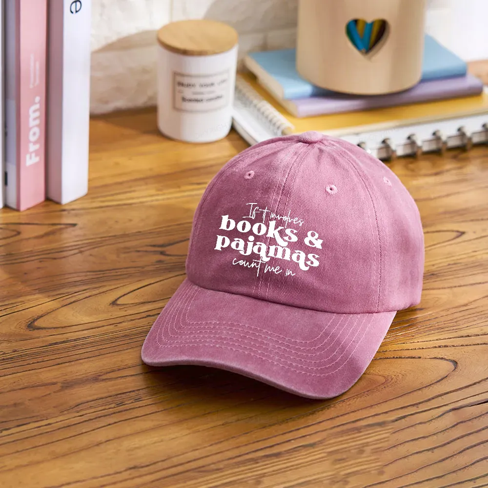 Pagewings Involves Books And Pajamas Count Me Washed Cap