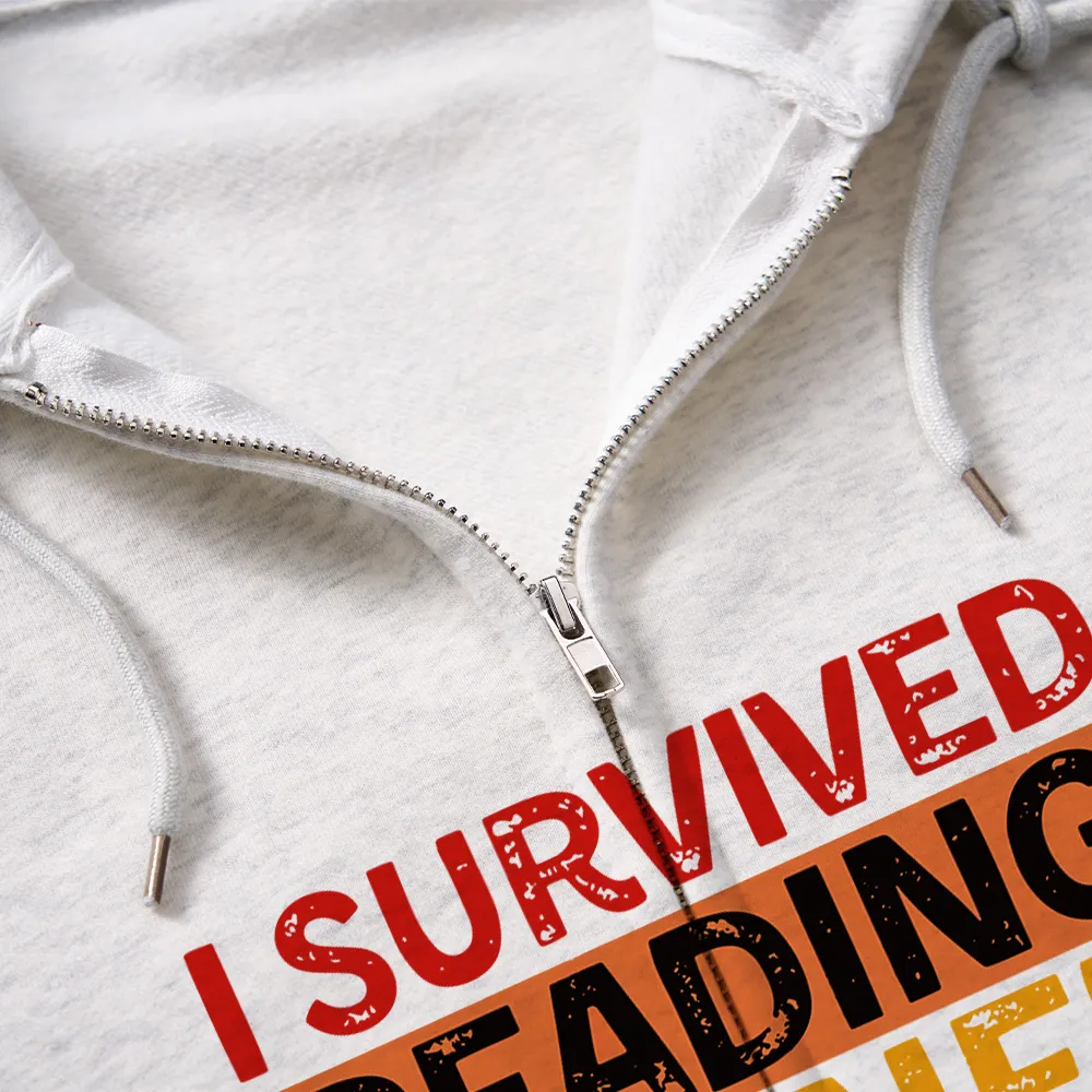 Pagewings I Survived Reading Banned Books And All I Got Was Smarter Unisex Fleece Zip Up Hoodie