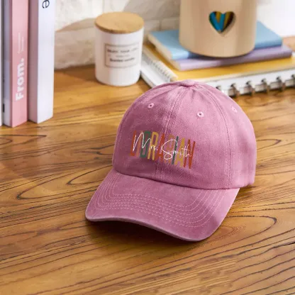 Pagewing Personalized Librarian Washed Cap