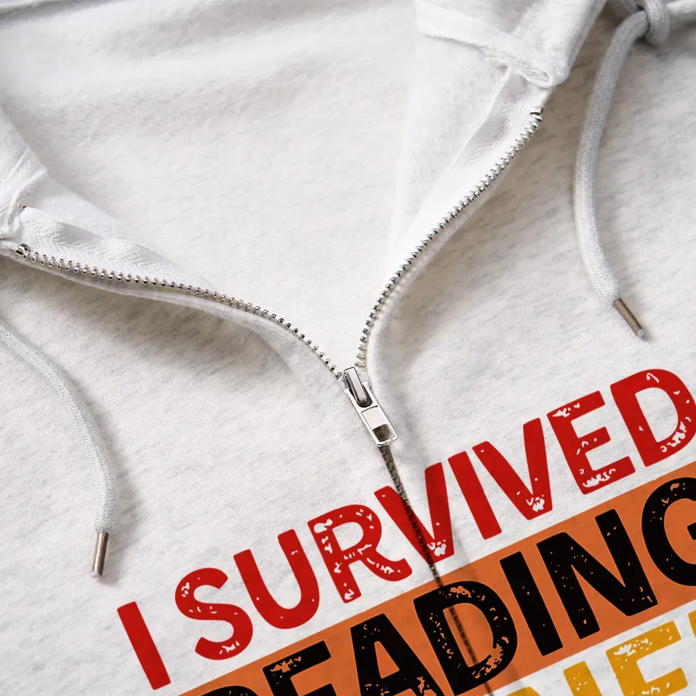 Pagewings I Survived Reading Banned Books And All I Got Was Smarter Unisex Fleece Zip Up Hoodie