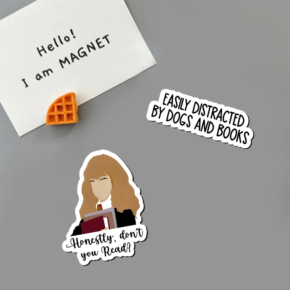 Pagewings Easily Distracted By Dogs And Books Fridge Magnet