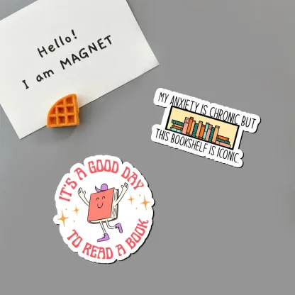 Pagewings My Anxiety Is Chronic But This Bookshelf Is Iconic Fridge Magnet