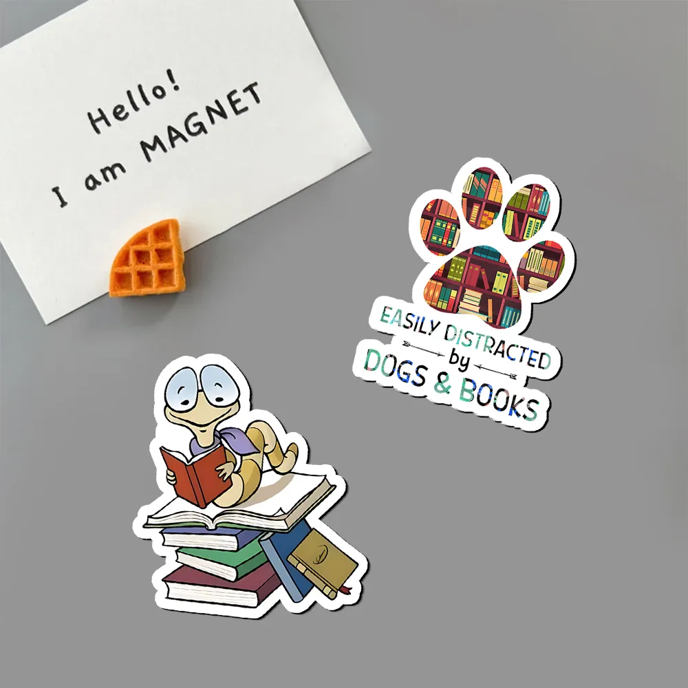 Pagewings Easily Distracted By Dogs And Books Fridge Magnet