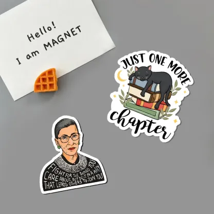 Pagewings Just One More Chapter Adorable Cat Fridge Magnet