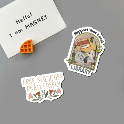 Pagewings Library Readers Make Leaders Jersey Short Sleeve Tee Fridge Magnet