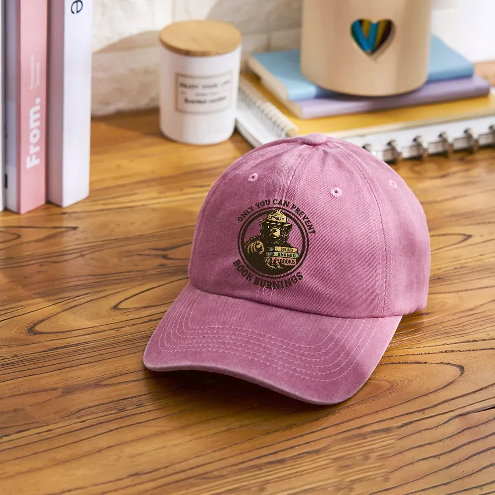 Pagewings Only You Can Prevent Book Burnings Washed Cap