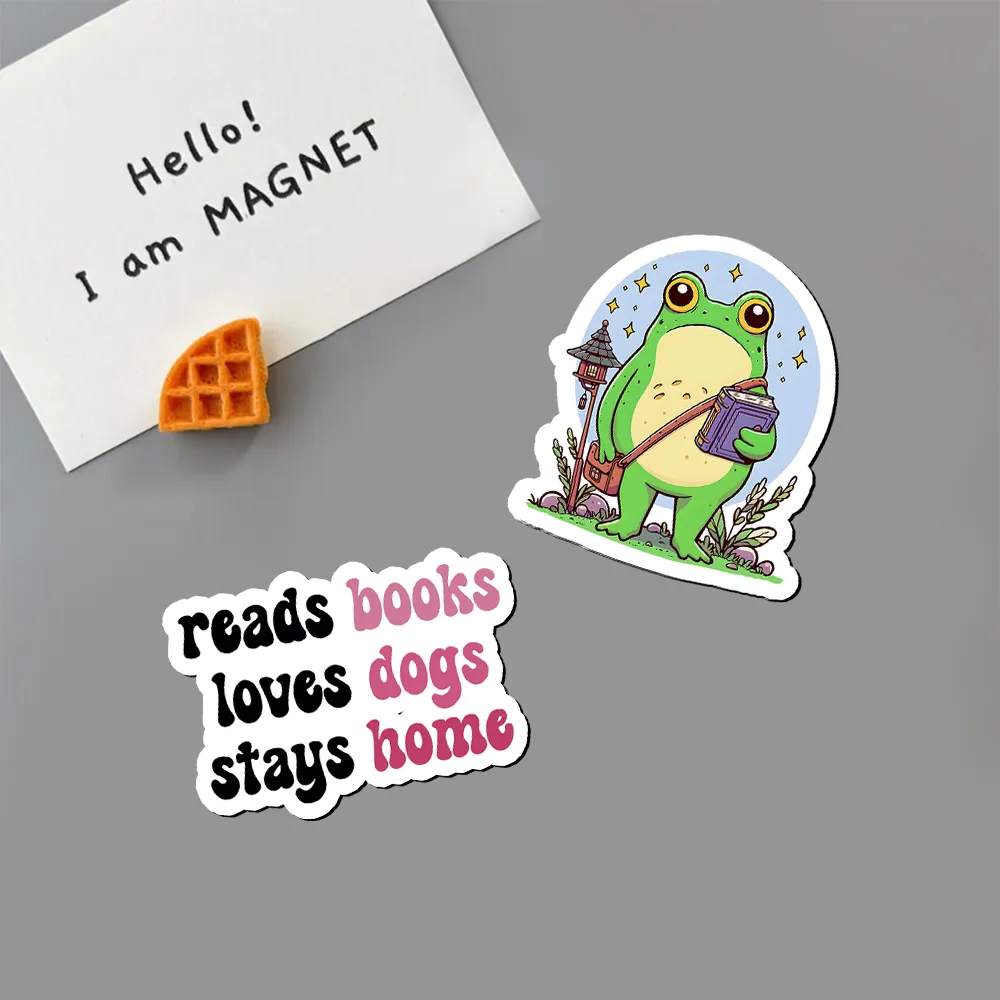 Pagewings Frog Reading Book Fridge Magnet