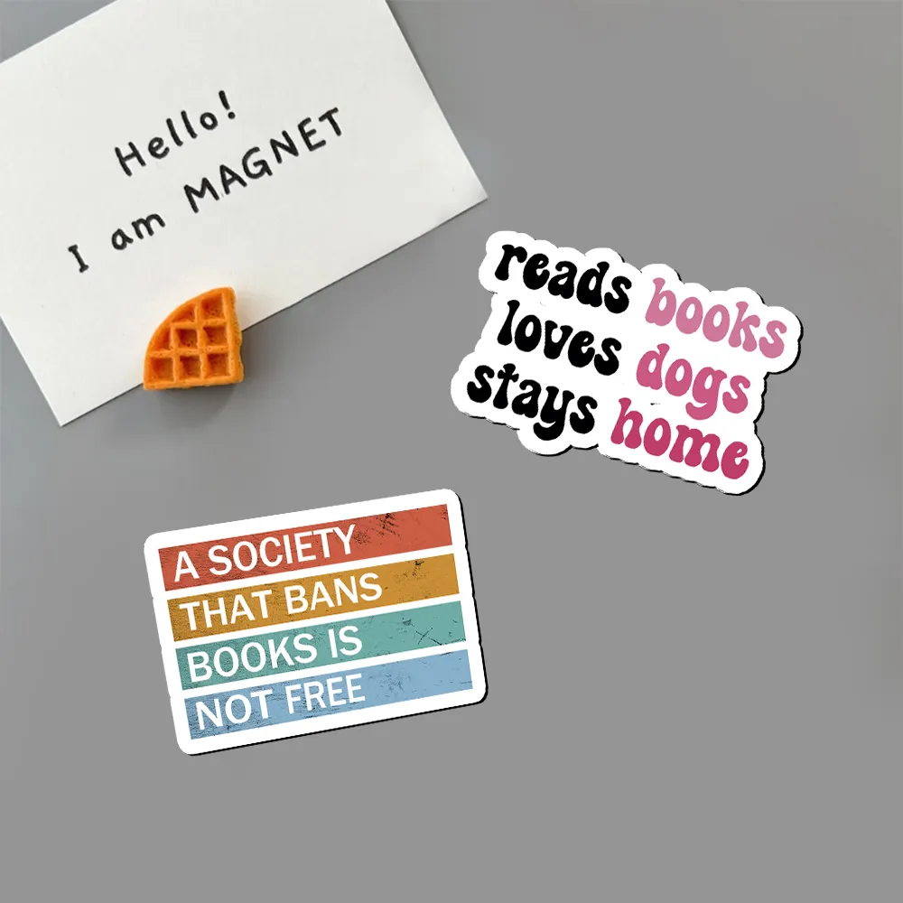 Pagewing Read Books & Love Dogs & Stay Home Fridge Magnet