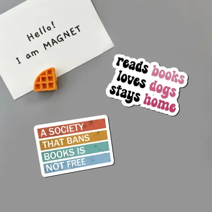 Pagewing Read Books & Love Dogs & Stay Home Fridge Magnet