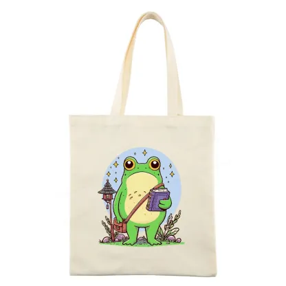 Pagewings Frog Reading Book Tote Bag