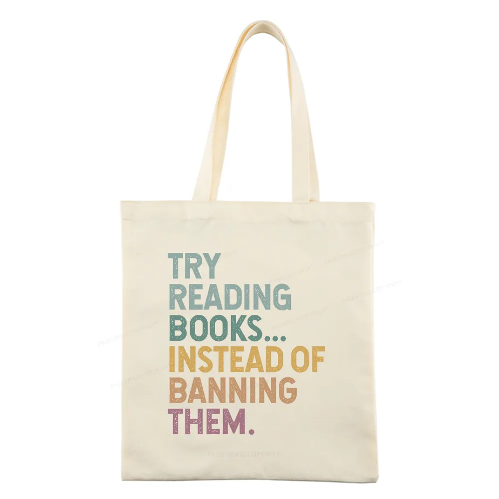 Pagewings Try Reading Books Tote Bag