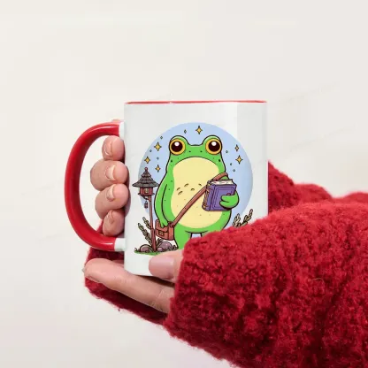 Pagewings Frog Reading Book Mug