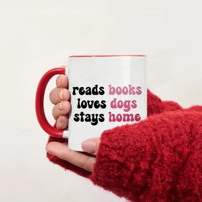 Pagewing Read Books & Love Dogs & Stay Home Mug