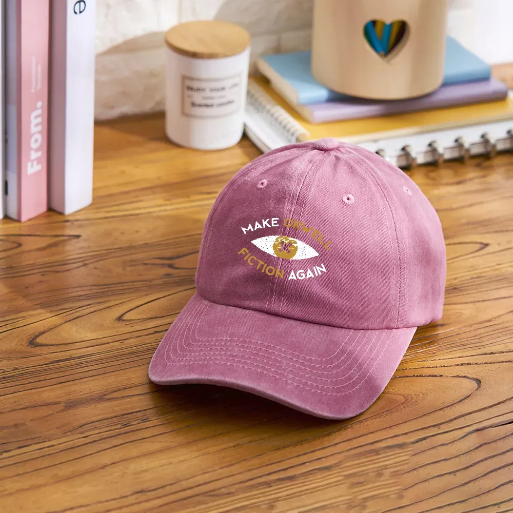 Pagewings Make Orwell Fiction Again - Dystopian Literature Philosophy Washed Cap