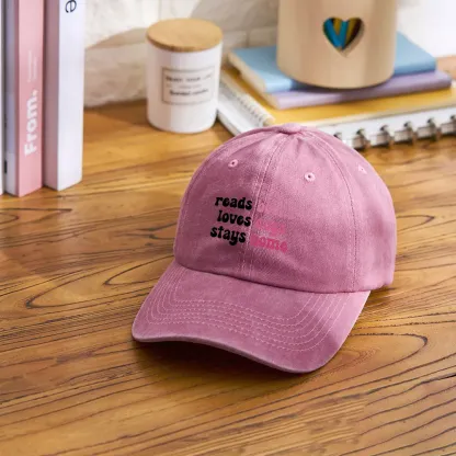 Pagewing Read Books & Love Dogs & Stay Home Washed Cap