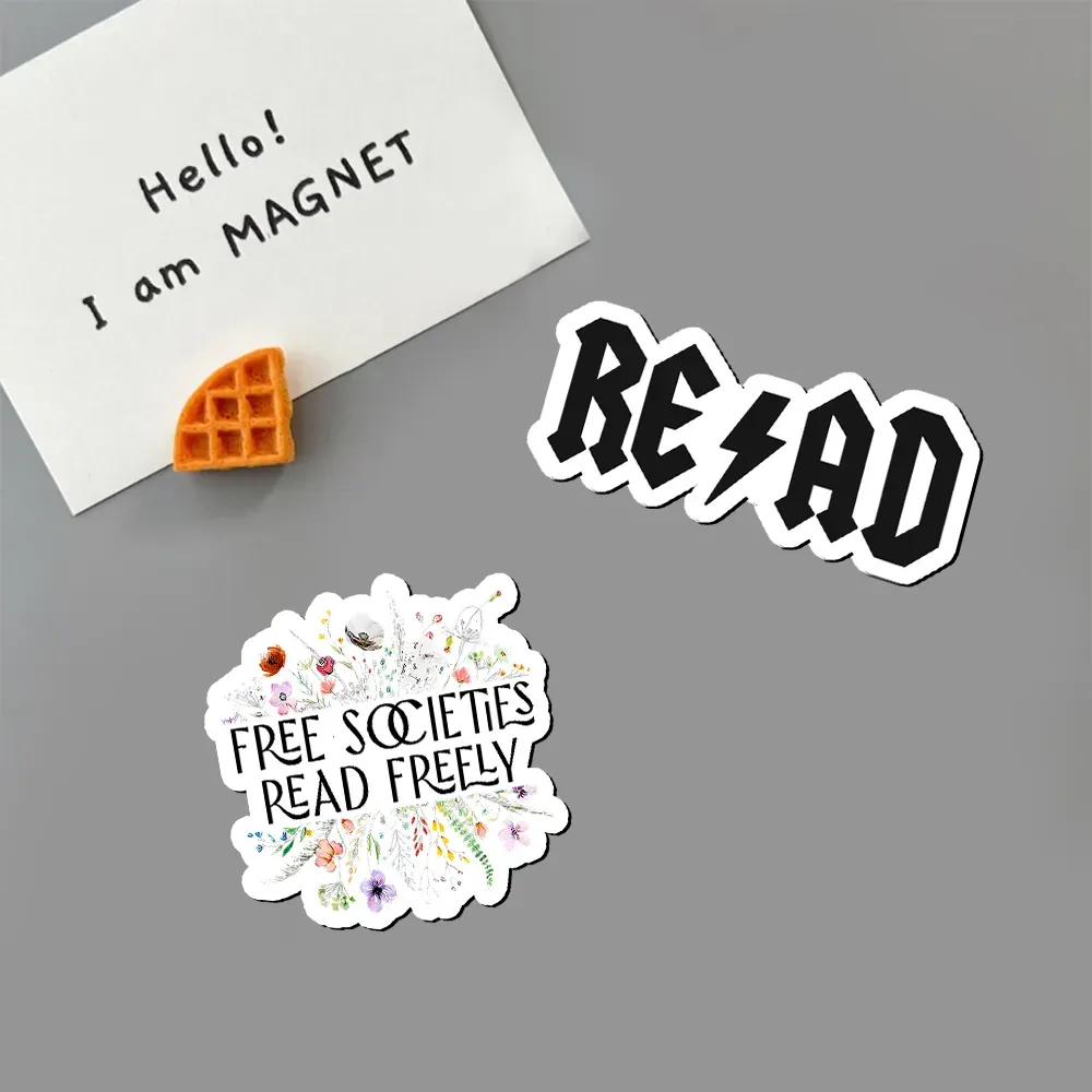 Pagewings Read Back In The Library "Rock And Roll" Fridge Magnet